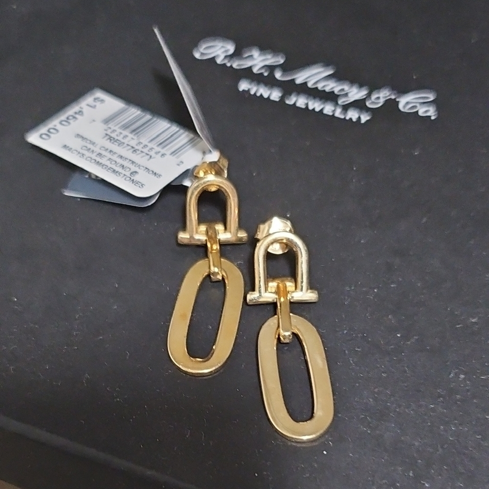10k Italian Gold Door Knocker Earrings Nwt